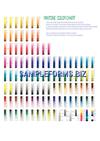Pantone Color Chart pdf free